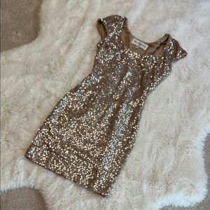 Dress the Population Gold Sequin Mini Dress